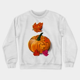 Autumn Fall leaves Thanksgiving decoration costume Pumpkin Crewneck Sweatshirt